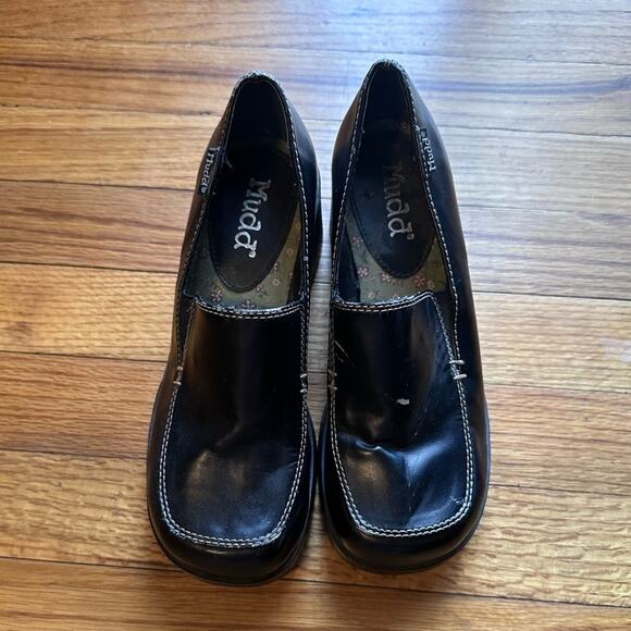 MUDD Y2K Black Chunky Platform Block Heels - Girls Size 4 - Picture 1 of 9